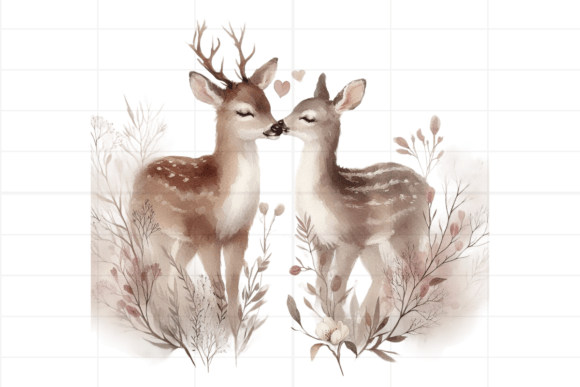 Download Watercolor Boho Deer Valentine Clipart - Premium Resources