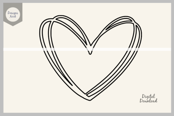 Download Stylized Heart Doodle SVG Clipart - Heart doodle Collection