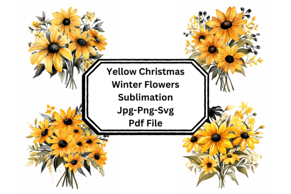 Download Yellow Christmas Flowers Sublimation - Christmas flowers Collection