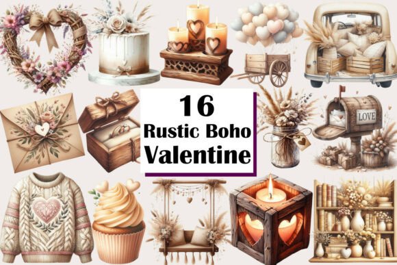 Download Rustic Boho Valentine Clipart - Boho valentine clipart Collection