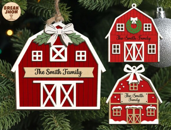 Download Red Barn Family Ornament Cut File Svg - Cut file Collection