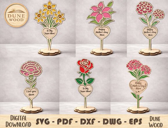 Download Mother’s Day Flower Laser Cut File - Cut file Collection