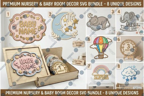Download Nursery &amp; Baby Room Decor SVG Bundle - Baby Collection