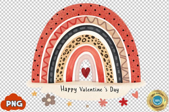 Download Boho Rainbow Valentine's Day PNG Clipart - Premium Resources
