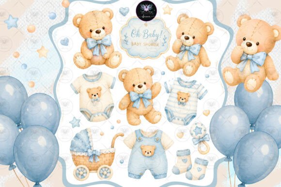 Download Blue Teddy Bear Baby Clipart - Baby Collection