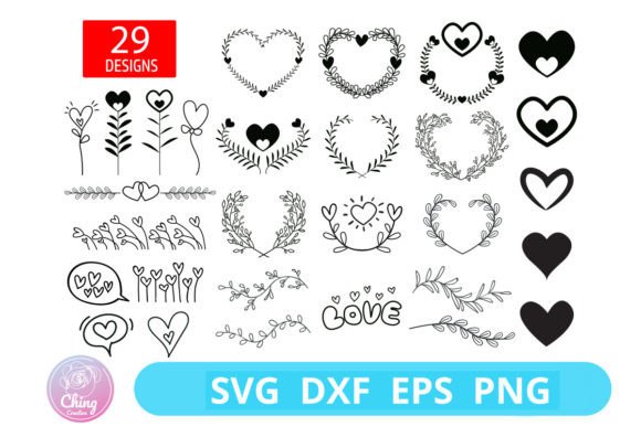 Download Heart Doodle SVG, Cricut, Hand Drawn - Heart doodle Collection