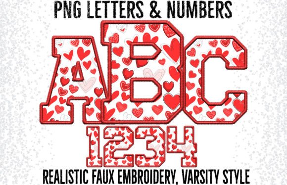 Download Heart Doodle Faux Embroidery Letters PNG - Heart doodle Collection