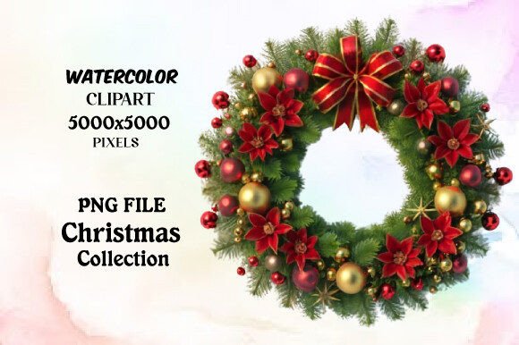 Download Christmas Flowers Watercolor Clipart - Christmas flowers Collection