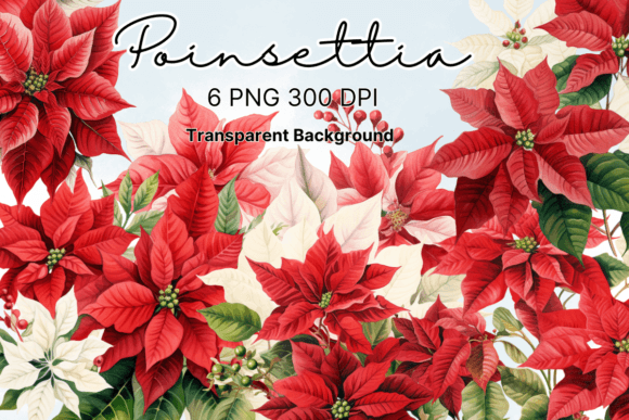Download Poinsettia Christmas Flowers Clipart - Christmas flowers Collection